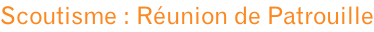 Scoutisme : Réunion de Patrouille