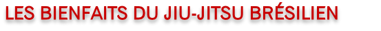 LES BIENFAITS DU JIU-JITSU BRÉSILIEN